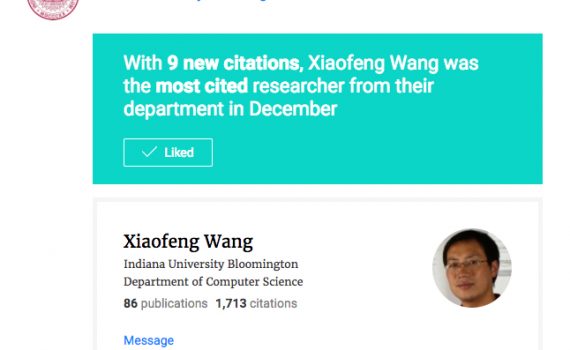 XiaoFeng IU research citation page