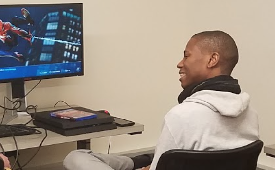 Picture of a student playing games